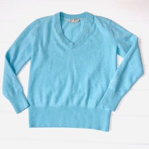 Everlane Cashmere 100% Light Blue V-Neck Women's Sweater S